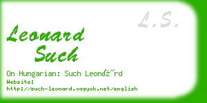 leonard such business card